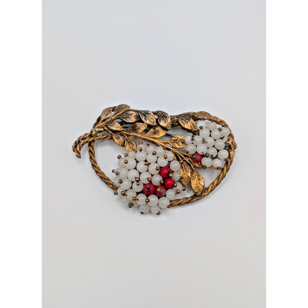 Vintage Unsigned Miriam Haskell Grape Cluster Brooch 1930s Frank Hess Style
